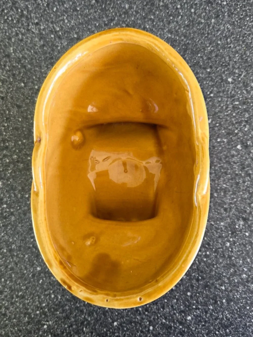 Vintage American Art Pottery Planter Golden Yellow Footed Oval Rib Mid-Century